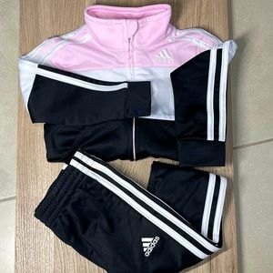 Adidas girl track suit size 2T black and pink new w/o tags